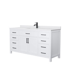 Load image into Gallery viewer, Wyndham Collection WCG242466SWBWCUNSMXX Beckett 66 Inch Single Bathroom Vanity in White, White Cultured Marble Countertop, Undermount Square Sink, Matte Black Trim