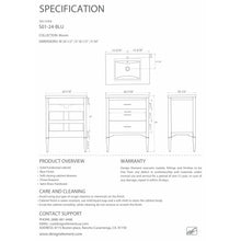 Load image into Gallery viewer, Design Element S01-24-BLU Mason 24" Single Sink Vanity In Blue
