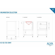 Load image into Gallery viewer, Alya Bath HE-102-72D-G Wilmington 72 inch DOUBLE Vanity in GRAY with No Top