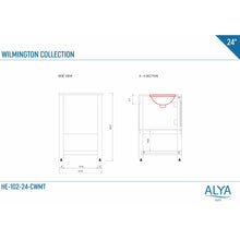 Load image into Gallery viewer, Alya Bath HE-102-24-G Wilmington 24 inch Vanity in GRAY with No Top