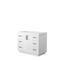 Load image into Gallery viewer, Wyndham Collection WCF292942SWBCXSXXMXX Miranda 42 Inch Single Bathroom Vanity in White, No Countertop, No Sink, Matte Black Trim