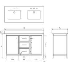 Load image into Gallery viewer, Legion Furniture WLF2154-B 54" BLUE FINISH DOUBLE SINK VANITY CABINET WITH CARRARA WHITE TOP