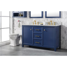 Load image into Gallery viewer, Legion Furniture WLF2154-B 54" BLUE FINISH DOUBLE SINK VANITY CABINET WITH CARRARA WHITE TOP