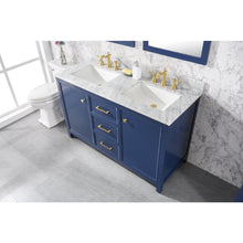 Load image into Gallery viewer, Legion Furniture WLF2154-B 54" BLUE FINISH DOUBLE SINK VANITY CABINET WITH CARRARA WHITE TOP