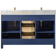 Load image into Gallery viewer, Legion Furniture WLF2154-B 54" BLUE FINISH DOUBLE SINK VANITY CABINET WITH CARRARA WHITE TOP