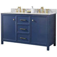 Load image into Gallery viewer, Legion Furniture WLF2154-B 54" BLUE FINISH DOUBLE SINK VANITY CABINET WITH CARRARA WHITE TOP