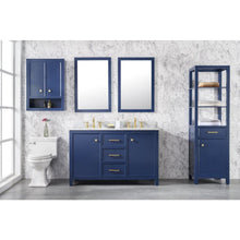 Load image into Gallery viewer, Legion Furniture WLF2154-B 54" BLUE FINISH DOUBLE SINK VANITY CABINET WITH CARRARA WHITE TOP