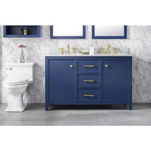 Load image into Gallery viewer, Legion Furniture WLF2154-B 54" BLUE FINISH DOUBLE SINK VANITY CABINET WITH CARRARA WHITE TOP