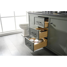 Load image into Gallery viewer, Legion Furniture WLF2154-PG 54" PEWTER GREEN FINISH DOUBLE SINK VANITY CABINET WITH BLUE LIME STONE TOP