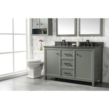 Load image into Gallery viewer, Legion Furniture WLF2154-PG 54" PEWTER GREEN FINISH DOUBLE SINK VANITY CABINET WITH BLUE LIME STONE TOP