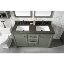 Load image into Gallery viewer, Legion Furniture WLF2154-PG 54" PEWTER GREEN FINISH DOUBLE SINK VANITY CABINET WITH BLUE LIME STONE TOP