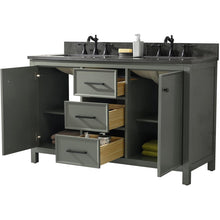 Load image into Gallery viewer, Legion Furniture WLF2154-PG 54" PEWTER GREEN FINISH DOUBLE SINK VANITY CABINET WITH BLUE LIME STONE TOP