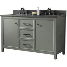 Load image into Gallery viewer, Legion Furniture WLF2154-PG 54" PEWTER GREEN FINISH DOUBLE SINK VANITY CABINET WITH BLUE LIME STONE TOP