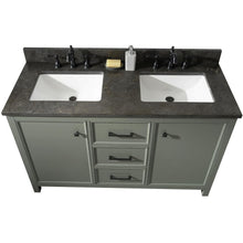 Load image into Gallery viewer, Legion Furniture WLF2154-PG 54" PEWTER GREEN FINISH DOUBLE SINK VANITY CABINET WITH BLUE LIME STONE TOP