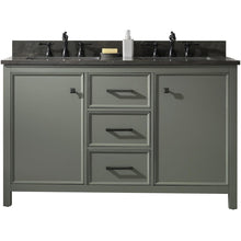 Load image into Gallery viewer, Legion Furniture WLF2154-PG 54" PEWTER GREEN FINISH DOUBLE SINK VANITY CABINET WITH BLUE LIME STONE TOP