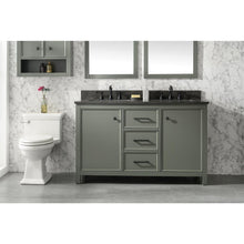 Load image into Gallery viewer, Legion Furniture WLF2154-PG 54" PEWTER GREEN FINISH DOUBLE SINK VANITY CABINET WITH BLUE LIME STONE TOP