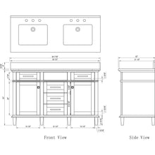 Load image into Gallery viewer, Legion Furniture WLF2254-W 54" WHITE FINISH DOUBLE SINK VANITY CABINET WITH CARRARA WHITE TOP