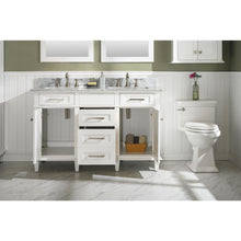 Load image into Gallery viewer, Legion Furniture WLF2254-W 54" WHITE FINISH DOUBLE SINK VANITY CABINET WITH CARRARA WHITE TOP
