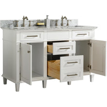 Load image into Gallery viewer, Legion Furniture WLF2254-W 54" WHITE FINISH DOUBLE SINK VANITY CABINET WITH CARRARA WHITE TOP