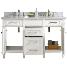 Load image into Gallery viewer, Legion Furniture WLF2254-W 54" WHITE FINISH DOUBLE SINK VANITY CABINET WITH CARRARA WHITE TOP