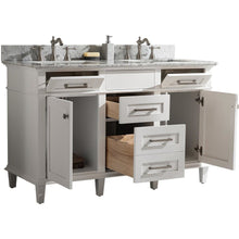 Load image into Gallery viewer, Legion Furniture WLF2254-W 54" WHITE FINISH DOUBLE SINK VANITY CABINET WITH CARRARA WHITE TOP