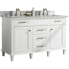 Load image into Gallery viewer, Legion Furniture WLF2254-W 54" WHITE FINISH DOUBLE SINK VANITY CABINET WITH CARRARA WHITE TOP