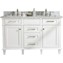 Load image into Gallery viewer, Legion Furniture WLF2254-W 54" WHITE FINISH DOUBLE SINK VANITY CABINET WITH CARRARA WHITE TOP