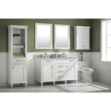 Load image into Gallery viewer, Legion Furniture WLF2254-W 54" WHITE FINISH DOUBLE SINK VANITY CABINET WITH CARRARA WHITE TOP