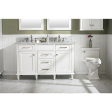 Load image into Gallery viewer, Legion Furniture WLF2254-W 54" WHITE FINISH DOUBLE SINK VANITY CABINET WITH CARRARA WHITE TOP