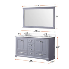 Load image into Gallery viewer, Lexora LD342260DB00000 Dukes 60&quot; Dark Grey Vanity Cabinet Only