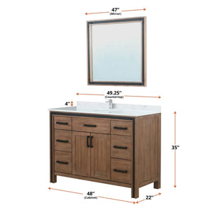 Lexora LZV352248SN00000 Ziva 48" Rustic Barnwood Vanity Cabinet Only