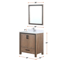 Load image into Gallery viewer, Lexora LZV352230SNJS000 Ziva 30&quot; Rustic Barnwood Single Vanity, Cultured Marble Top, White Square Sink and no Mirror