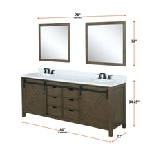 Load image into Gallery viewer, Lexora LM342280DK00000 Marsyas 80&quot; Rustic Brown Vanity Cabinet Only