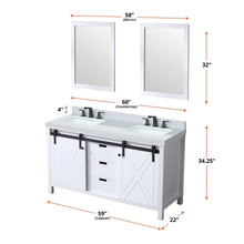Load image into Gallery viewer, Lexora LM342260DA00000 Marsyas 60&quot; White Vanity Cabinet Only