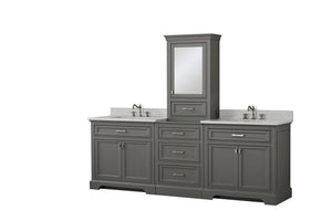 Design Element ML-96MC-GY Milano 96" Double Sink Bathroom Vanity Modular Set in Gray