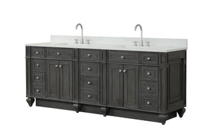 Design Element WN-84-GY Winston 84" Double Sink Bathroom Vanity Gray