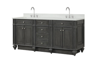 Design Element WN-72-GY Winston 72" Double Sink Bathroom Vanity in Gray