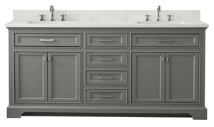 Design Element ML-72-GY Milano 72" Bathroom Vanity in Gray