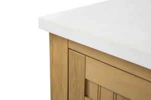 Design Element BK-54-OKM Burbank 54 in Single Sink Oak Bath Vanity with White Quartz Top