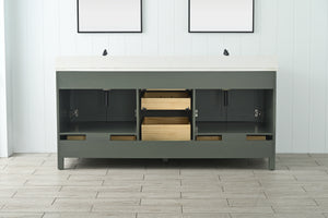 Design Element V01-72-VG Valentino 72" Double Sink Vanity in Green