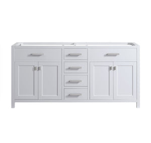 Design Element DEC076B-W-CB London 71-in White Bathroom Vanity Base Cabinet without Top