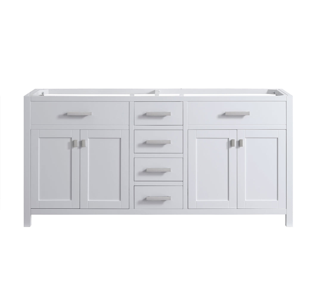 Design Element DEC076B-W-CB London 71-in White Bathroom Vanity Base Cabinet without Top