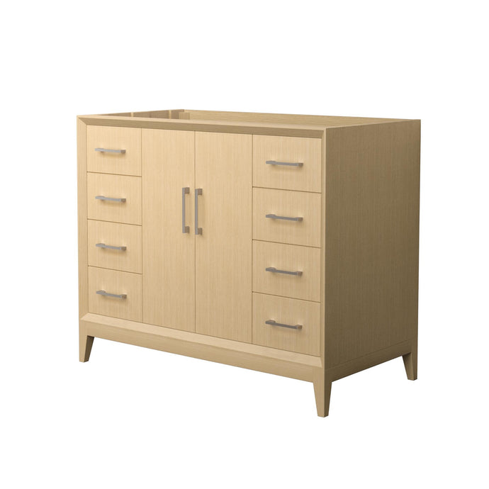 Wyndham Collection WCH757542SHOCXSXXMXX Janna 42 Inch Single Bathroom Vanity in White Oak, No Countertop, No Sink, Brushed Nickel Trim