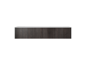 LAVIVA 313LGN-72DCR-MW Legno 72" Carbon Oak Double Sink Bathroom Vanity with Matte White VIVA Stone Solid Surface Countertop