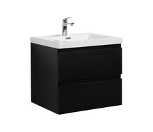 Load image into Gallery viewer, LAVIVA 313AUR-24MMB-GW Aurora 24&quot; Matte Midnight Black Wall Hung Bathroom Vanity with White Acrylic Countertop