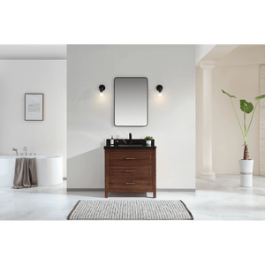Legion Furniture WK2428-36-EB-WITH BLACK NATURAL TOP 36" EBONY SINK VANITY