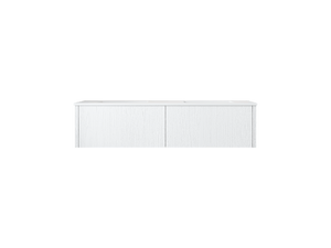 LAVIVA 313LGN-60DAW-MW Legno 60" Alabaster White Double Sink Bathroom Vanity with Matte White VIVA Stone Solid Surface Countertop