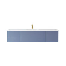 Load image into Gallery viewer, LAVIVA 313VTR-72CNB-MW Vitri 72&quot; Nautical Blue Single Sink Bathroom Vanity with VIVA Stone Matte White Solid Surface Countertop