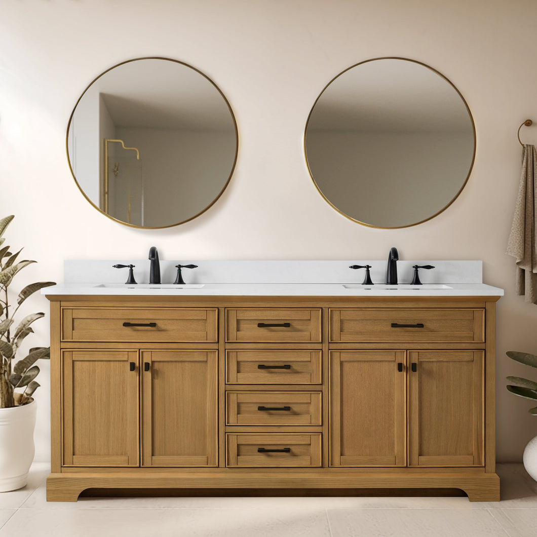 Design Element ML-72-OKV Milano 72-in Oak Double Vanity