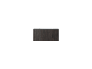 LAVIVA 313LGN-30CR-MW Legno 30" Carbon Oak Bathroom Vanity with Matte White VIVA Stone Solid Surface Countertop